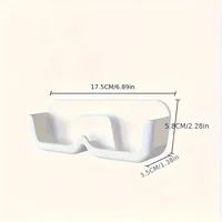1Pc Adhesive Bathroom Shelf Wall-Mounted Bathroom Storage Shelf, Plastic, No Electricity Needed, Ideal for Flat Surfaces 2
