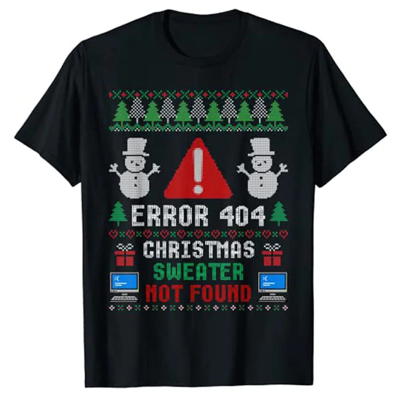 ComputerFout404LelijkeKerstTruiNietGevondenTshirtGrappig