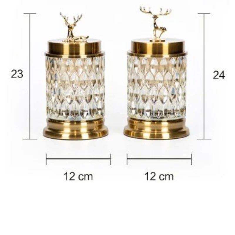 European Elk Storage Jar - Metal Glass Jewellery Jar for Living Room - Candy Jar Ornament Light Luxury Home Decorations 4