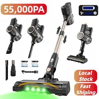 Aspirateur sans fil V8MAX, 55KPA/50 min d'autonomie, avec phare LED vert, brosse anti-emmêlement en forme de V pour poils d'animaux, tapis 1