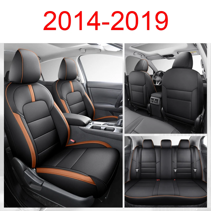 thumbnail image 1 of Juego completo de fundas de asiento de coche especiales personalizadas para Nissan Sentra 2014 a 2024, fundas protectoras de asiento de coche, cojines de cuero, accesorios para automóvil, 1 of 5