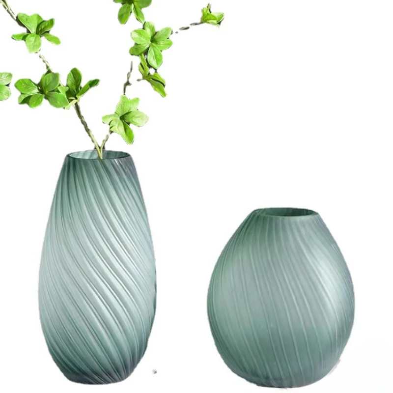 

Creative Simple Green Special-shaped Glass Vase Living Room Flower Arrangement Table Glass High-grade Decoration Vase