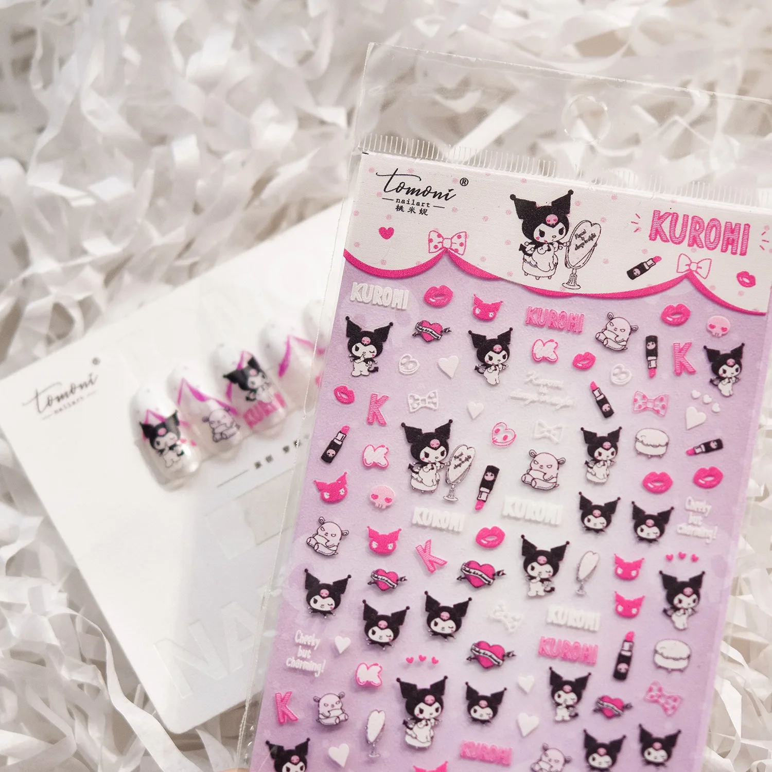 Tomoni Anime Sanrio Cinnamoroll Nagelaufkleber Cartoon Hello Kitty Aufkleber für Nägel Nail Art Supplies Nagelaufkleber Drücken Sie auf die Nägel – Detail 7