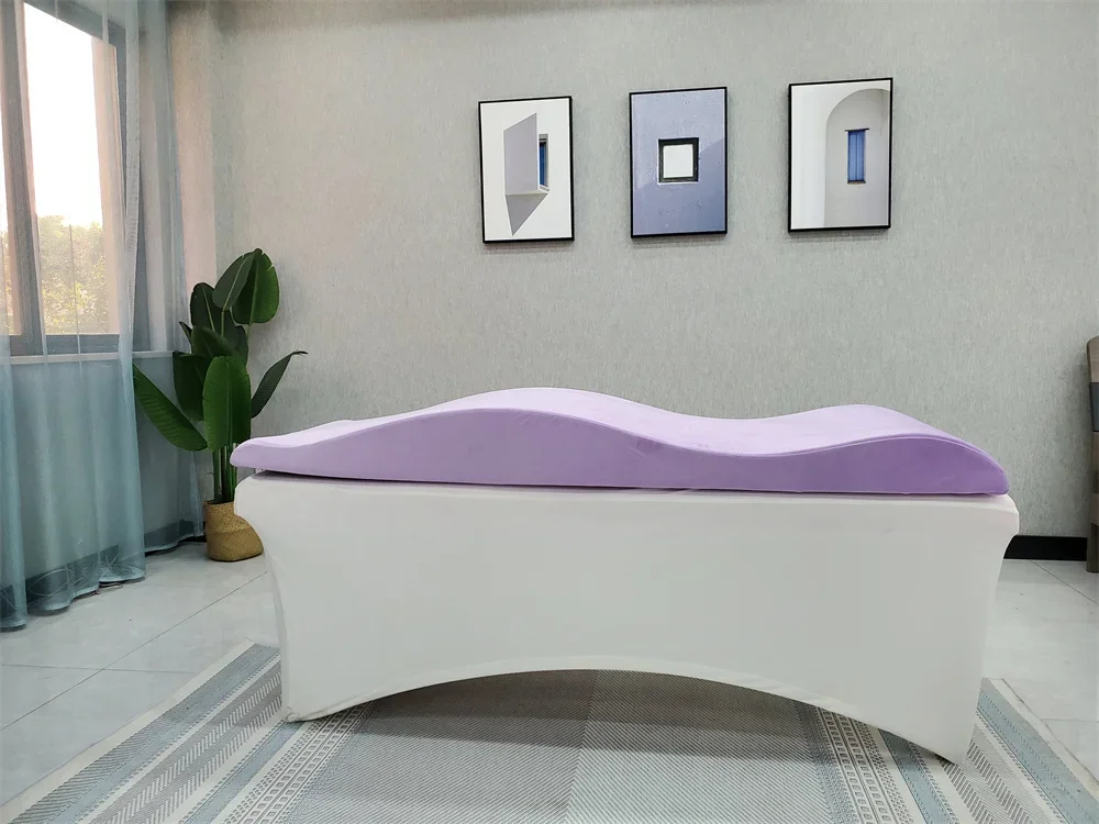 Factory superb beauty salon Violet Purple Curved lash bed Topper mattress message mattress topper beds for eyelashes 4