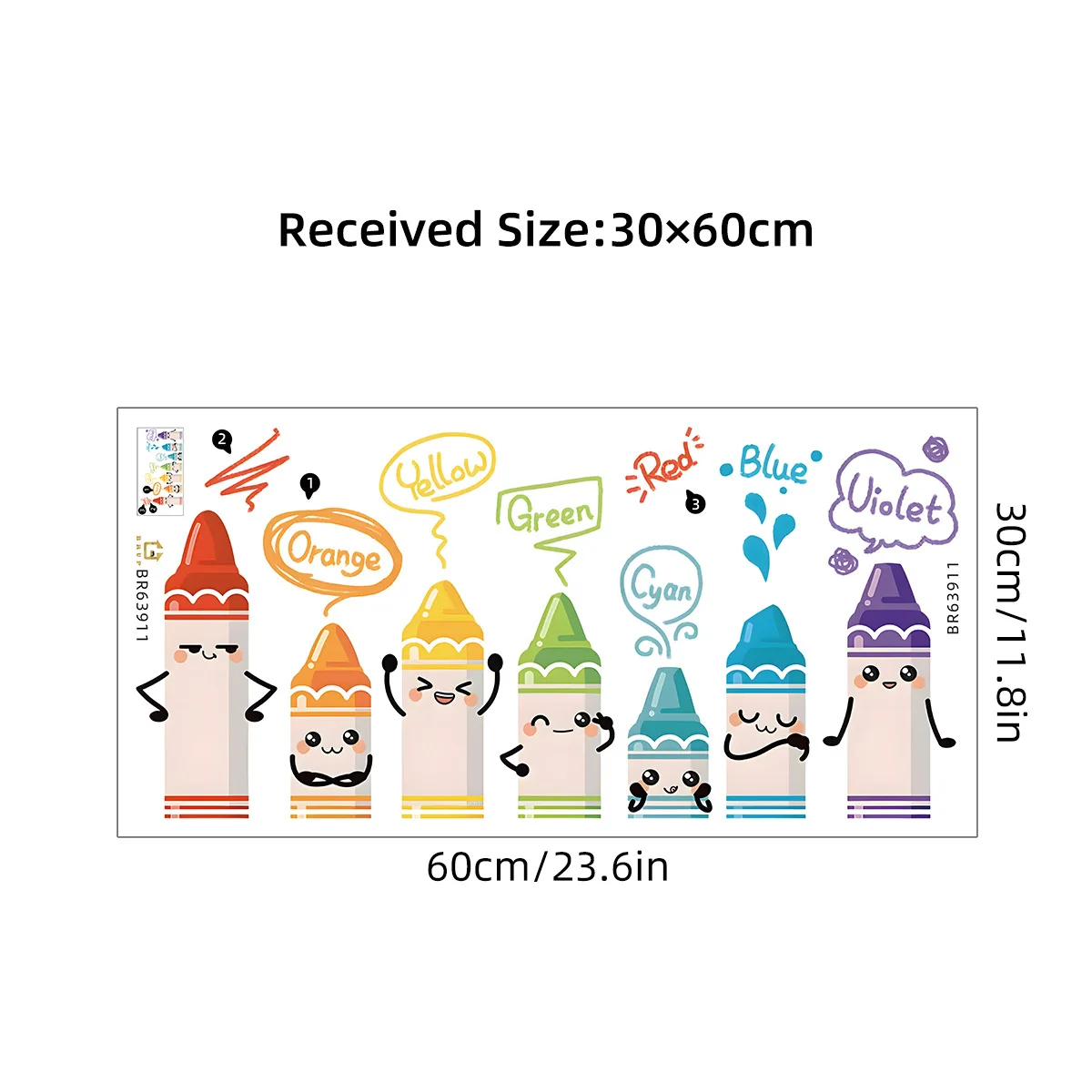 Karikatür sevimli renkli mum boya desen duvar çıkartmaları çocuk odası için bebek kreş yatak dekorasyon oturma ev dekor duvar çıkartmaları