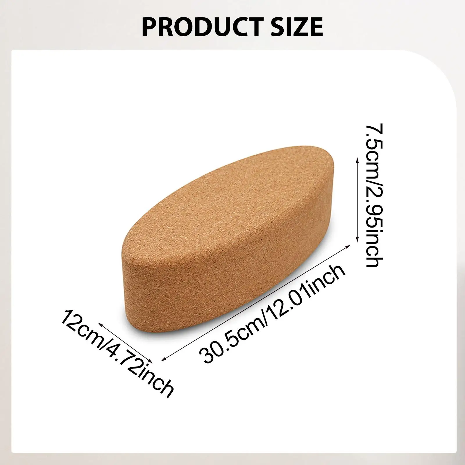 Cork Exercise Block Premium Supportive Yoga Prop Soft Lightweight Brick for Fitness Pilates Training