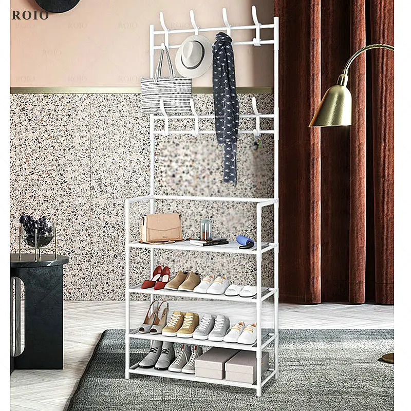Floor Clothes Rack Multi-functional Shoes Organizer Shelves Indoor Balcony Home Furniture Shoe Cabinet DIY Large Hat Coat Rack