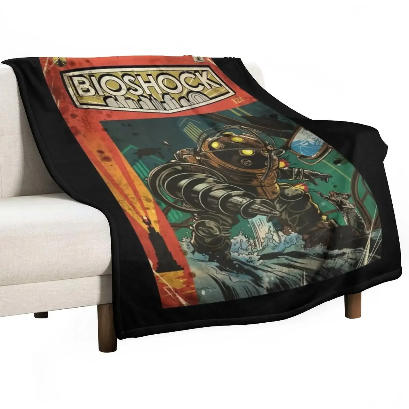

Bioshock Huge Bioshock Bi Throw Blanket bed plaid Luxury Designer Polar Blankets