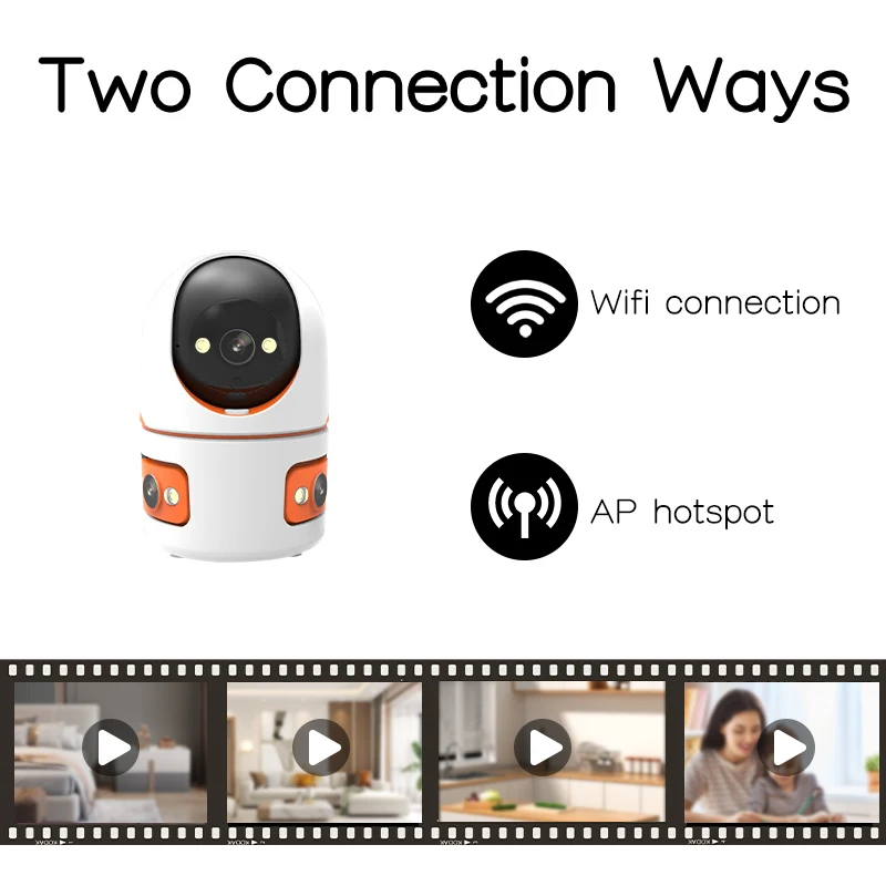 15MP WiFi Security Camera 360° PTZ Webcam AI Human Detection Baby monitor Cam10X Zoom Three Screen Three lens Smart Home Camera 3