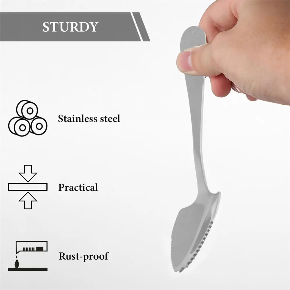 Grapefruit Spoon Sawtooth Fruit Mud Stainless Steel Home Baby Food Supplement Tableware Serrated Spoon Practical Multifunctional
