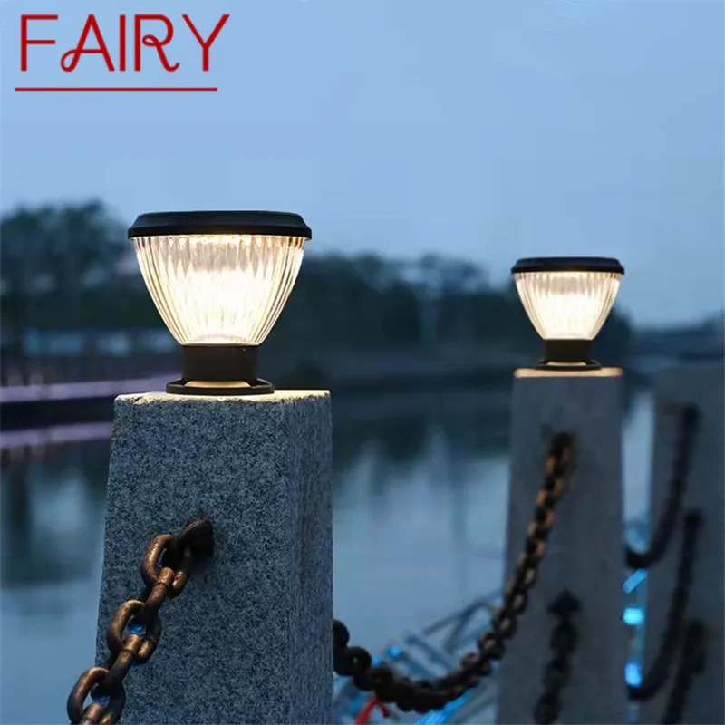 

FAIRY Outdoor Post Lamp Contemporary Waterproof LED Vintage Solar for Courtyard Garden Villa Balcony Decor Pillar Light