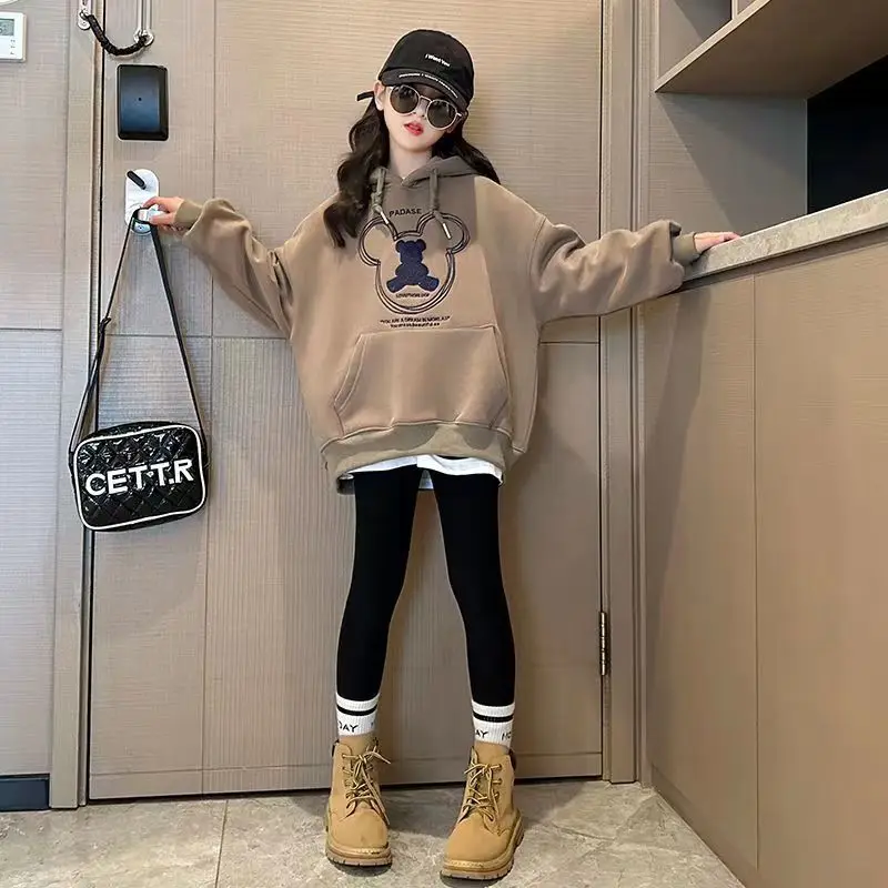 

Kids Girls Sweater 2023 New Autumn and Winter Fashion Children's Winter Brushed Lining Top For Girls And Teenagers