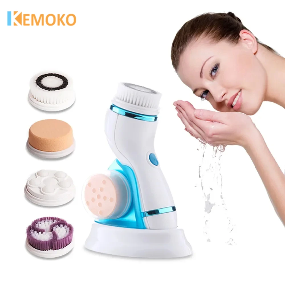 4 In 1 Electric Facial Cleansing Brush Massage Wash Rotating Face Cleansing Machine Waterproof Removal Pore Blackhead Exfoliator 350w 17r lamp beam zoom spot moving head light gobo colour wash with dmx512 professional dj disco party stage rotating lights