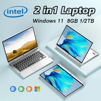 11.6 "Mini computer portatile portatile 2 in 1 Touch ScreenIntel N4020 8GB 1TB 2TB Windows 11 Pro Office Learning Tablet PC Notebook