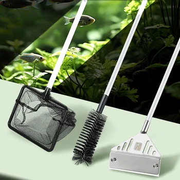 Aquarium flat sand algae removal dual-use glass Algae scraper stainless steel household cleaning to tools Fish tank accessories