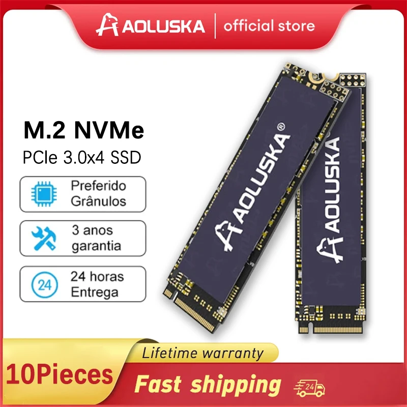 Aoluska 10 Pz M.2 Nvme Ssd 128Gb 256Gb 512Gb 1Tb Solid State Drive M2 Ssd M.2 Pcie 3.0 Ssd Disco Rigido Interno Per Laptop Desktop