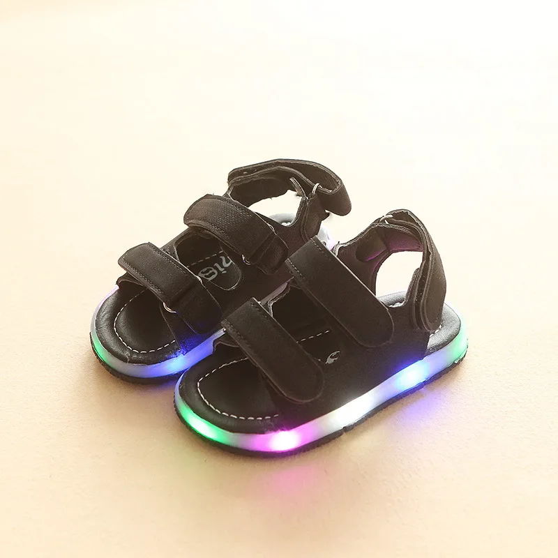 slippers for boy Size 21-30 Baby Led Shoes Glowing Sandals Elegant Children Casual Sandals Solid Good Quality Fashion Baby Girls Boys Shoes children's shoes for sale Children's Shoes