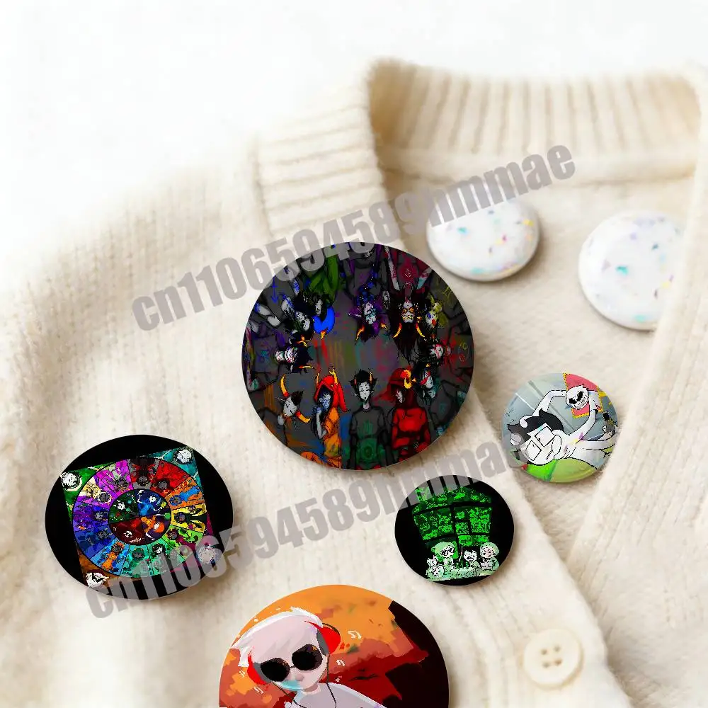 H-Homestuck Dave Strider 엠블럼 라운드 핀 휘장 배지 커버 장식품 75mm 코스프레 브로치 버튼