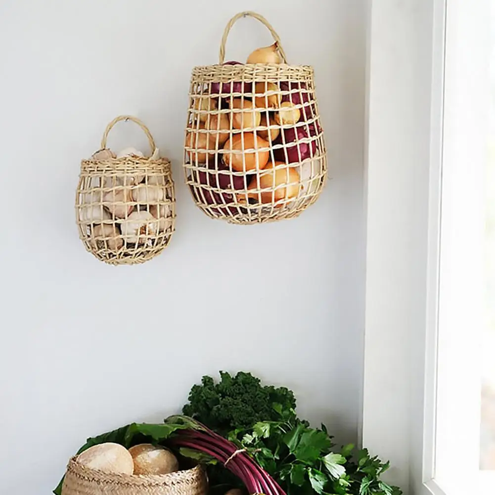 

Useful Storage Basket Large Capacity Space-saving Strong Load-bearing Ginger Garlic Storage Hanging Basket