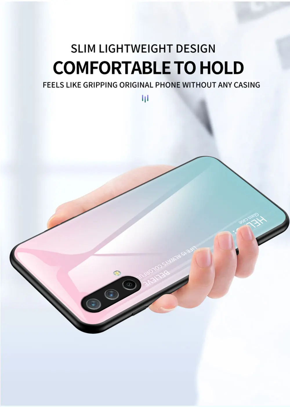 One Plus Ace étui en verre DECLAREYAO Coque en verre trempé dur mince pour OnePlus 10 9 9R 9RT 8 8T 7 7T Pro 6 6T Nord N10 N2_voghion.com