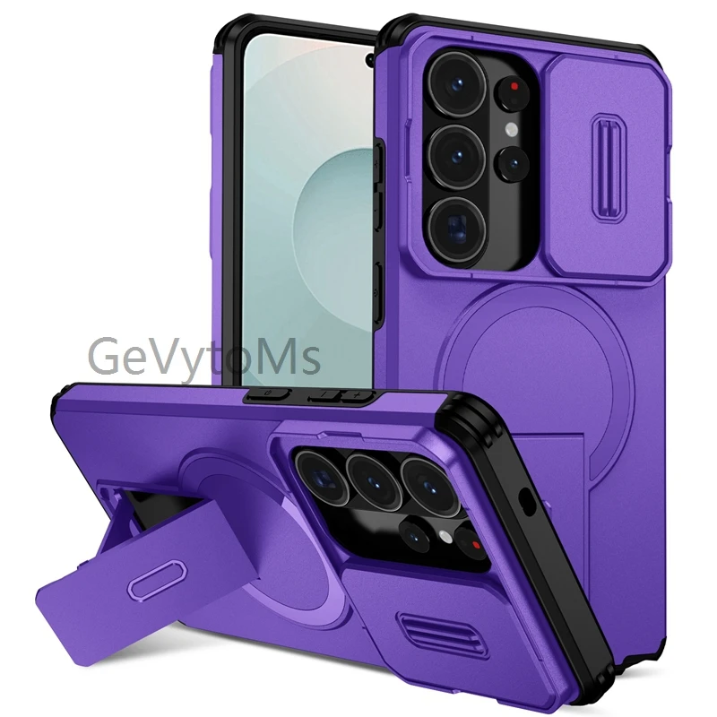 Enhanced Kickstand Case with Lens Cover & Magnetic Car Holder