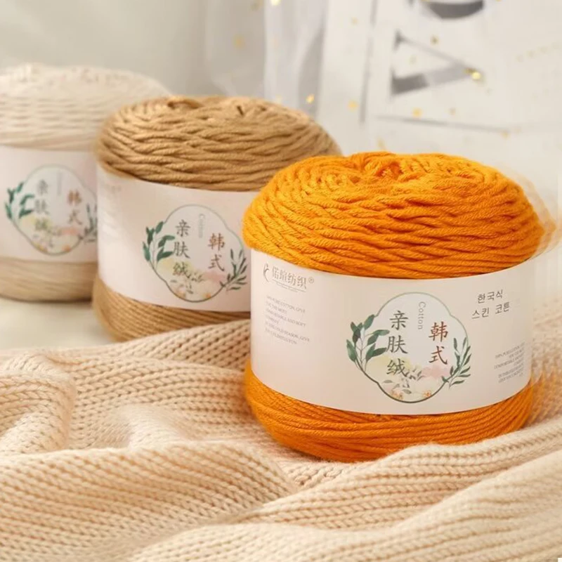 100g Milk Cotton Wool 10-Strand Hand Woven Cotton Medium Coarse For Knitting Baby Wool Crochet Scarfcoat Sweater 3