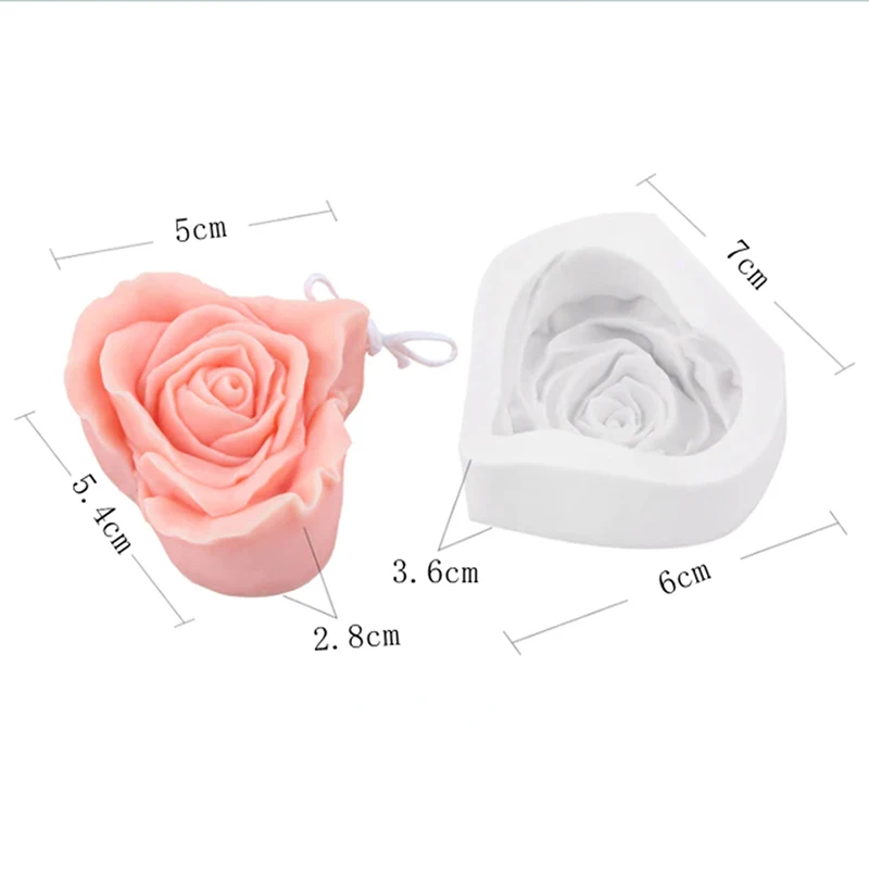 3D Love Rose Candle Silicone Mold Handmade Heart Flowers Candle Making Mould  DIY Valentine's Gift Resin Plaster Handicraft Tools - AliExpress