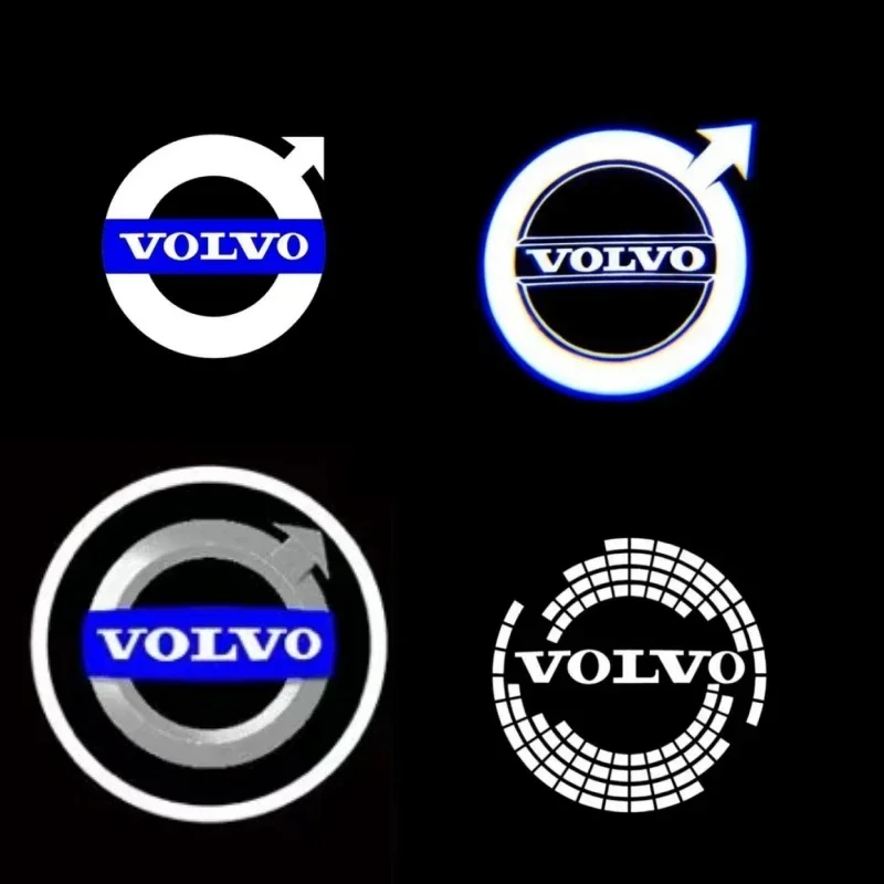 자동차 LED 웰컴 라이트 프로젝터, 볼보 XC60XC90S80S60L V60V40XC70S90 자동차 인테리어 장식 제품에 적합, 2 개, 4 개
