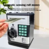 Electric Piggy Bank Cartoon Fingerprint Password Cash Box Saving Money Automatic Atm Machine Safe Pretend Play Toy Children Gift 2
