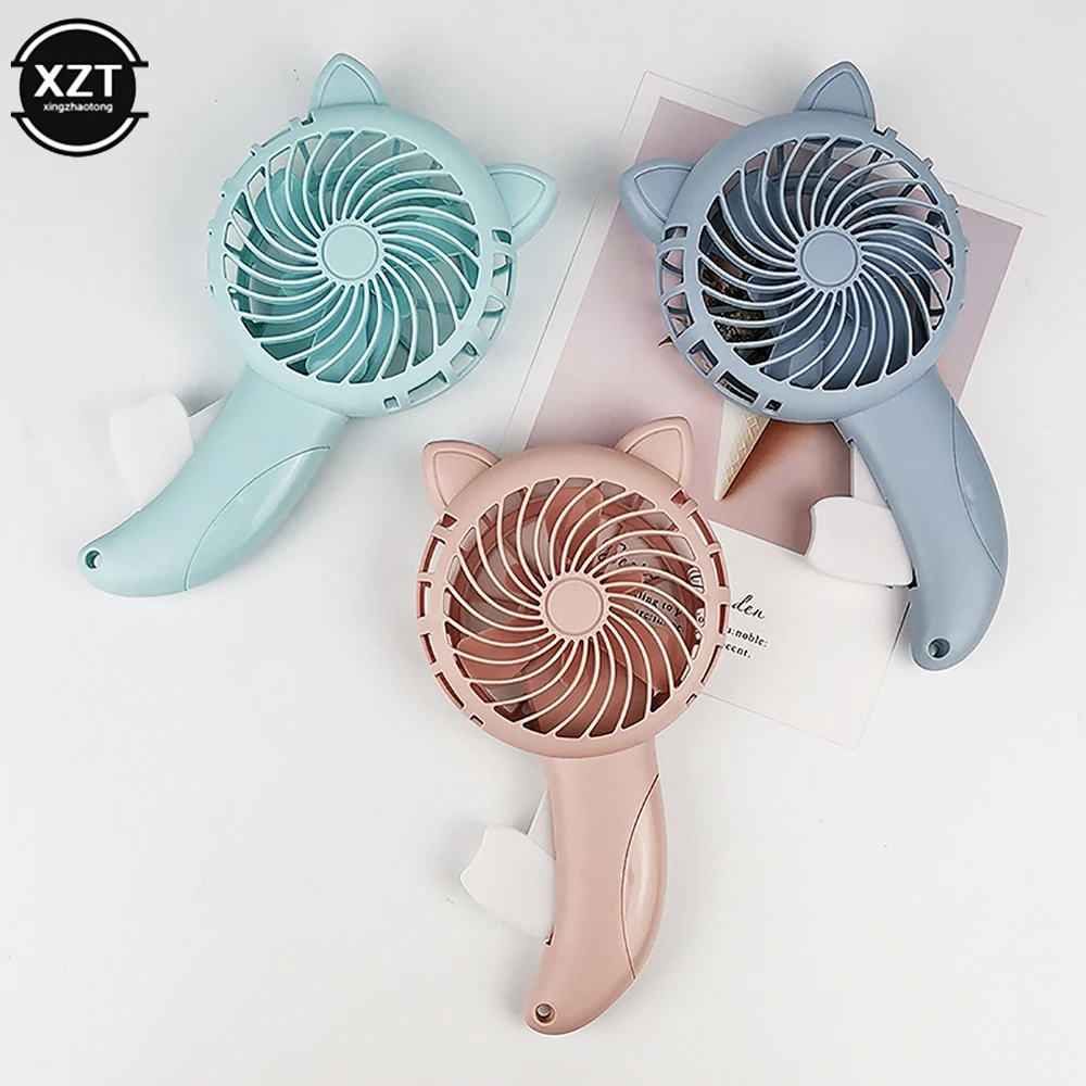 Portable Hand Pressure Fan Mini Handheld Fan Without Battery Cartoon Summer Air Cooler Travel Home Learning