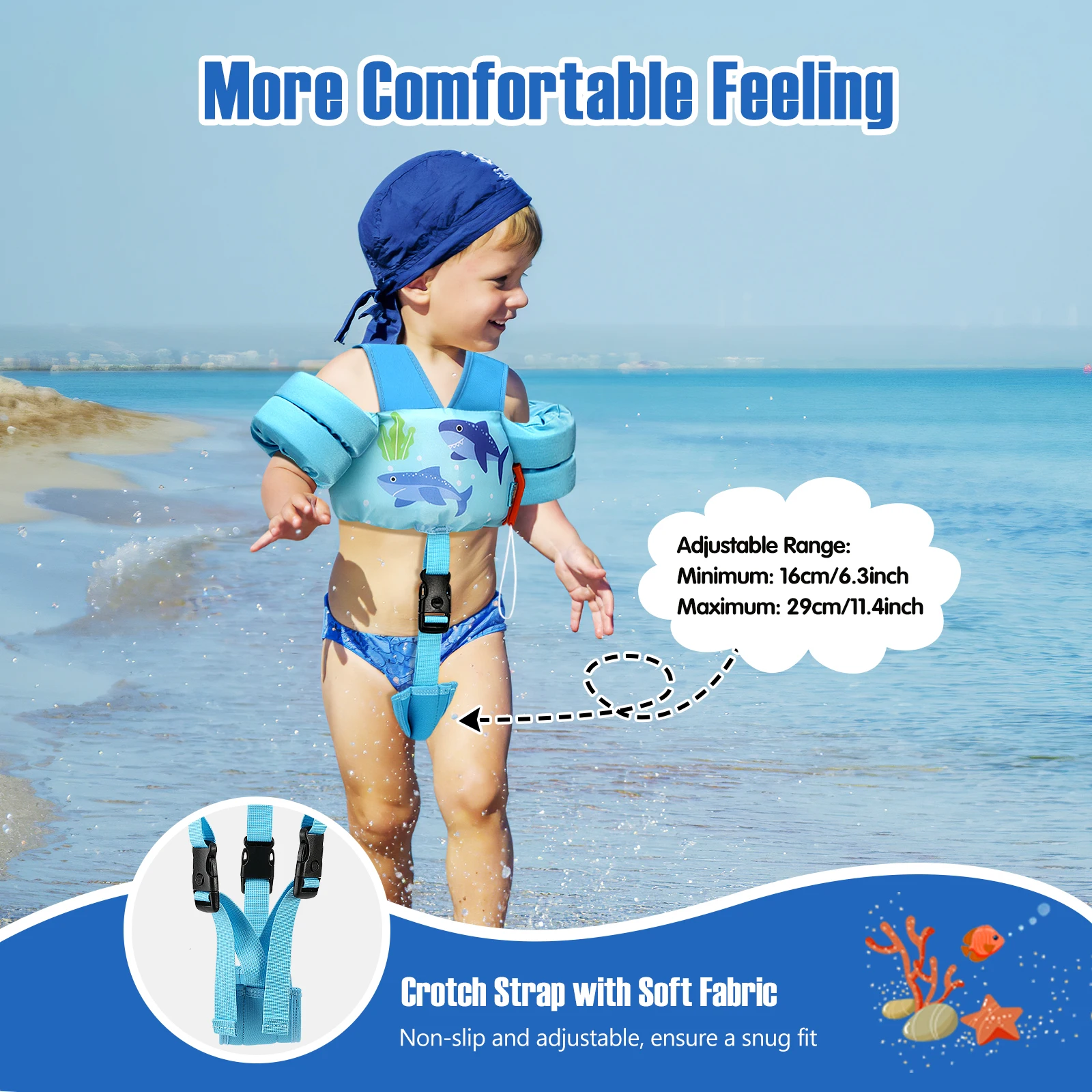 Description Picture 6 of itemBaby Arm Ring Buoyancy Vest Garment Of Floating Kids Safety Life Vest 6-32KG Cartoon Children's Swim Life Jackets Puddle Jumper