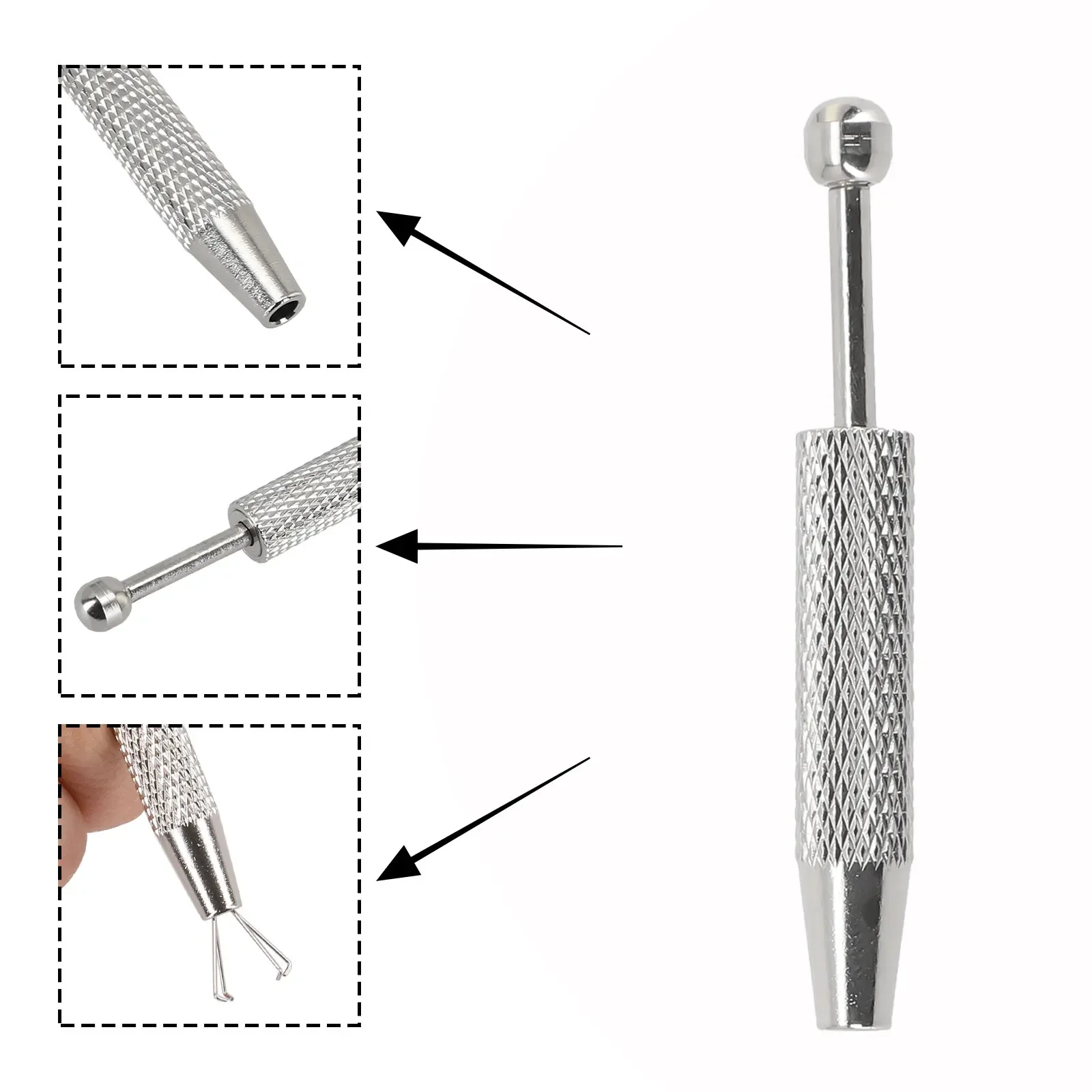 Piercing Ball Grabber With 4 Jaw Holder Diamond Claw Tweezers For IC Chips Gems Electronic Component Claw Tweezers Catcher