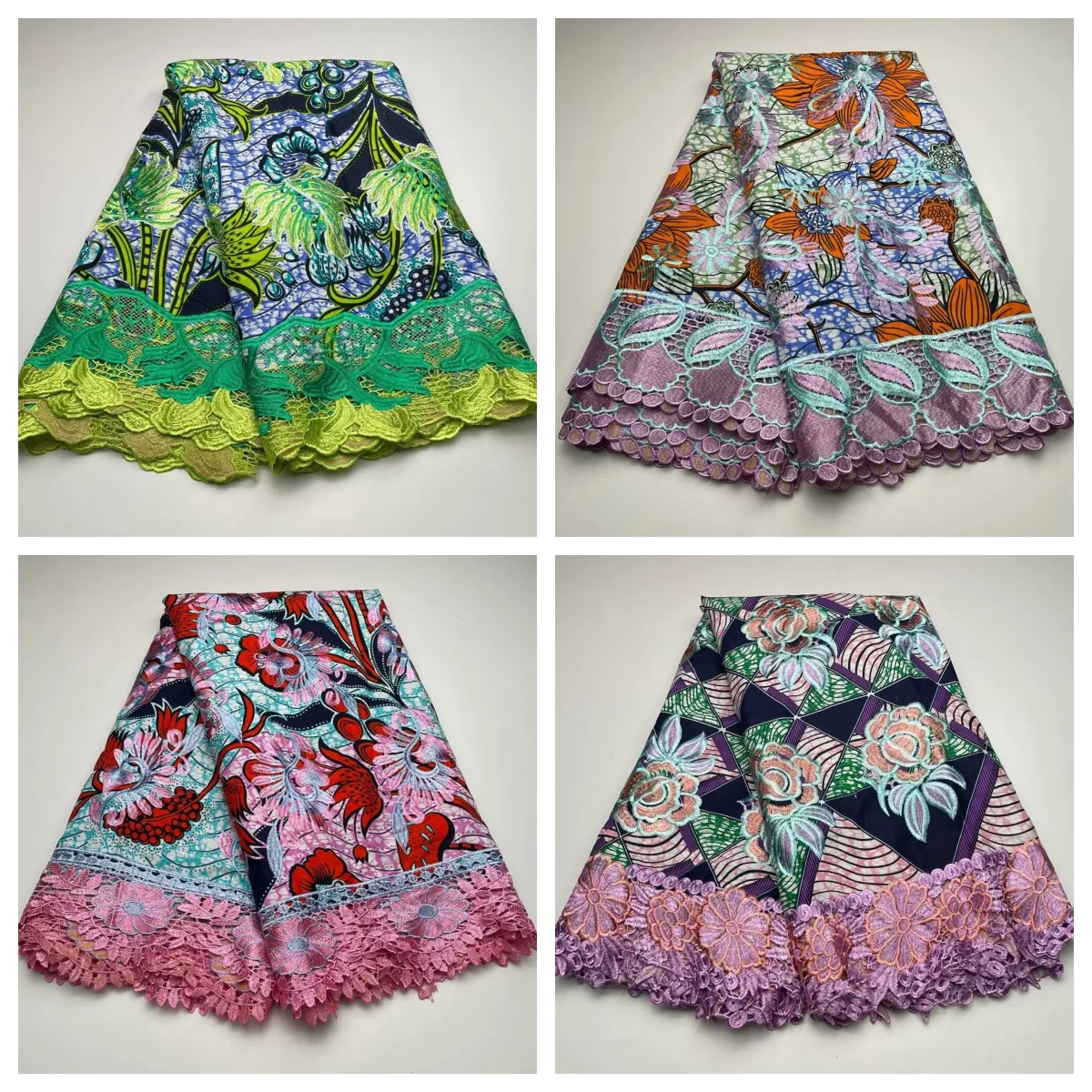 

Новое поступление 2024, африканская Вощеная кружевная ткань, нигерийская французская анкарская сетчатая вышивка, кружевное вощеное кружево для свадебного платья, 6 ярдов