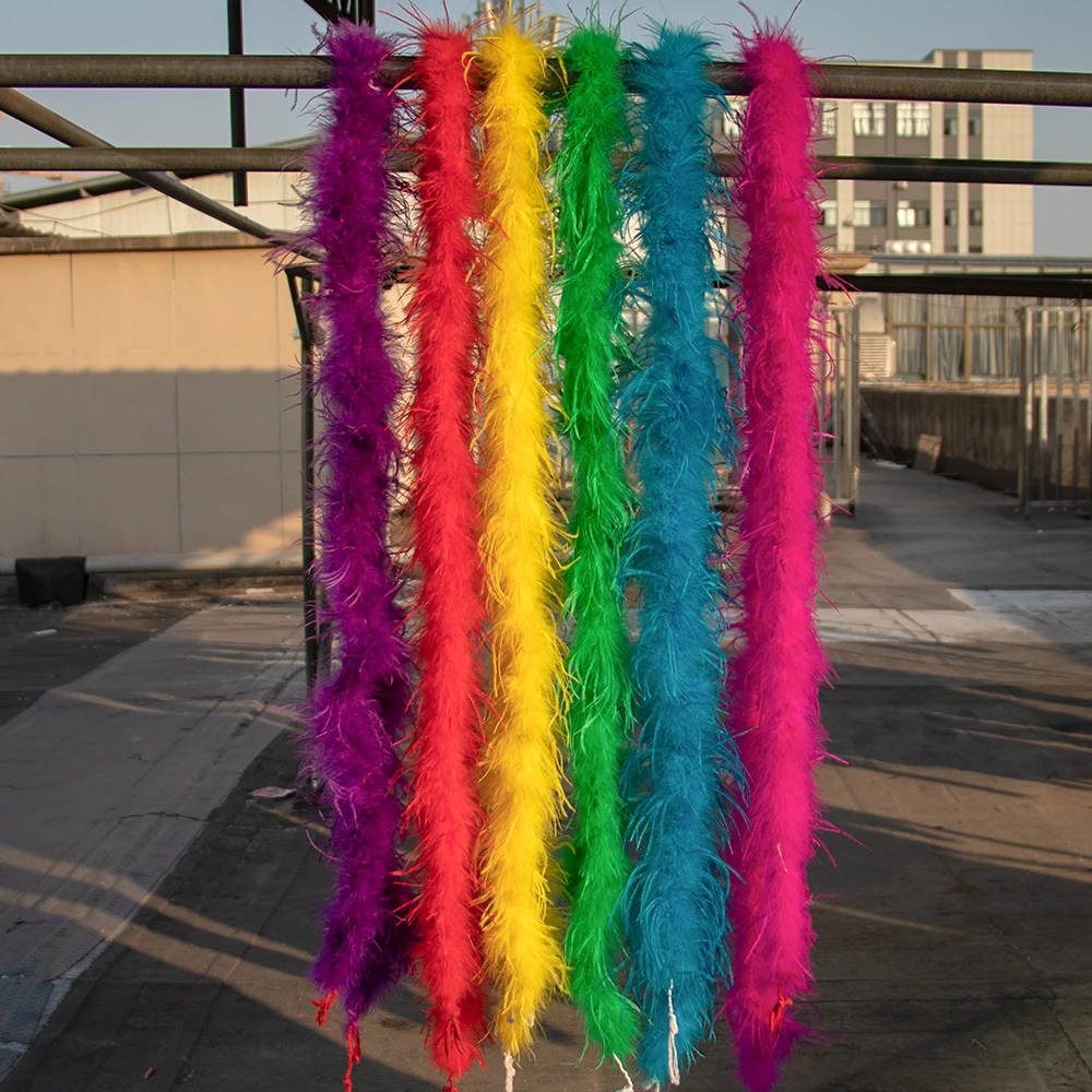 보아 천연 하이 퀄리티 타조 깃털 스카프 숄, 의류 바느질 깃털, 웨딩 카니발 장식, 1 겹, 로트 당 2 미터