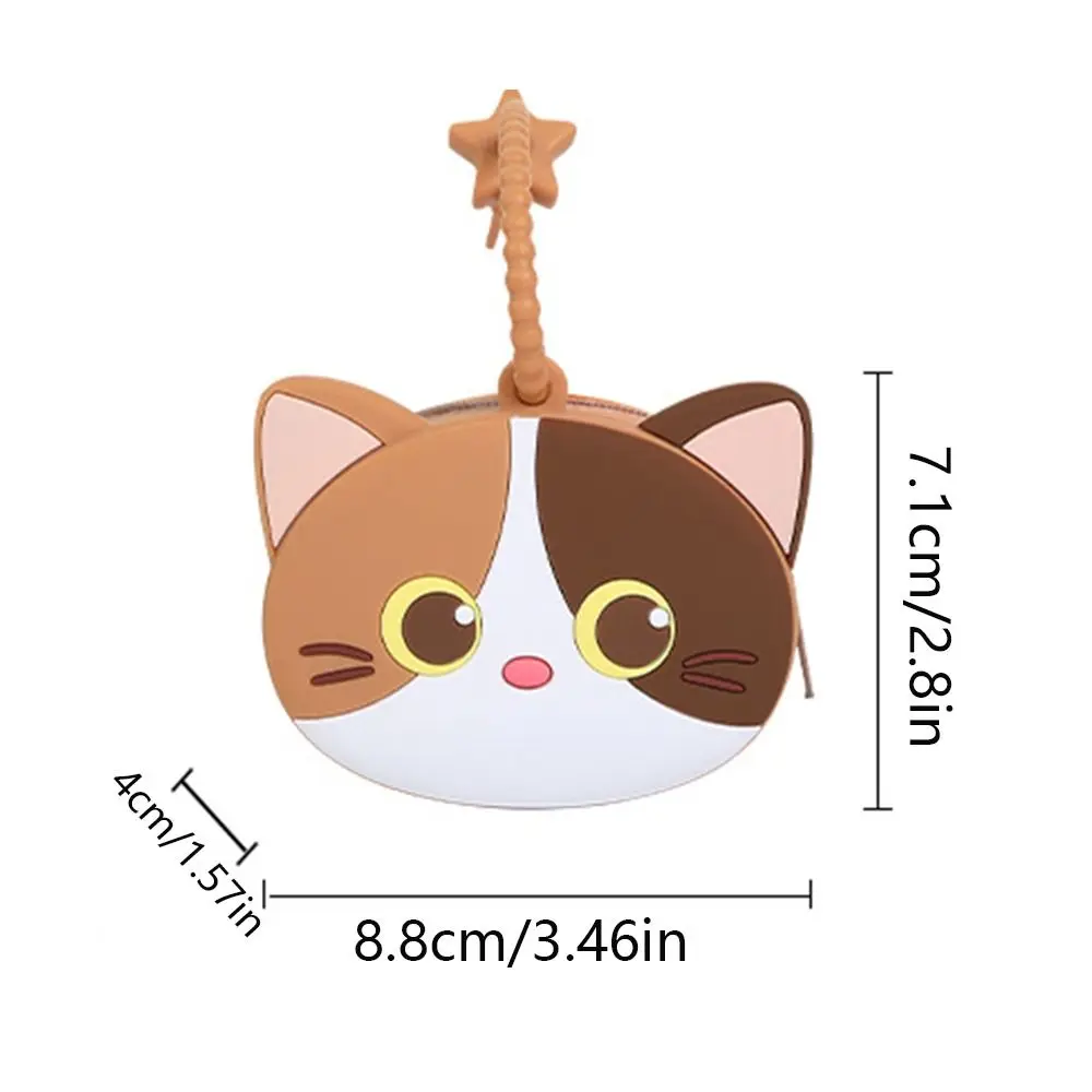 Cute Cat Silicone Coin Purses Storage Bag Pendant Keychains Pouch Female Cartoon School Bag Ornament for Kids Birthday Gifts 지갑