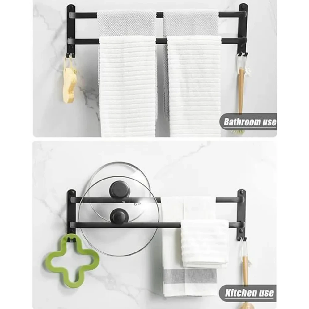 Towel Rack Bathroom Towel Holder Shower Rack Bar Wall-mounted Rail Shower Hanger