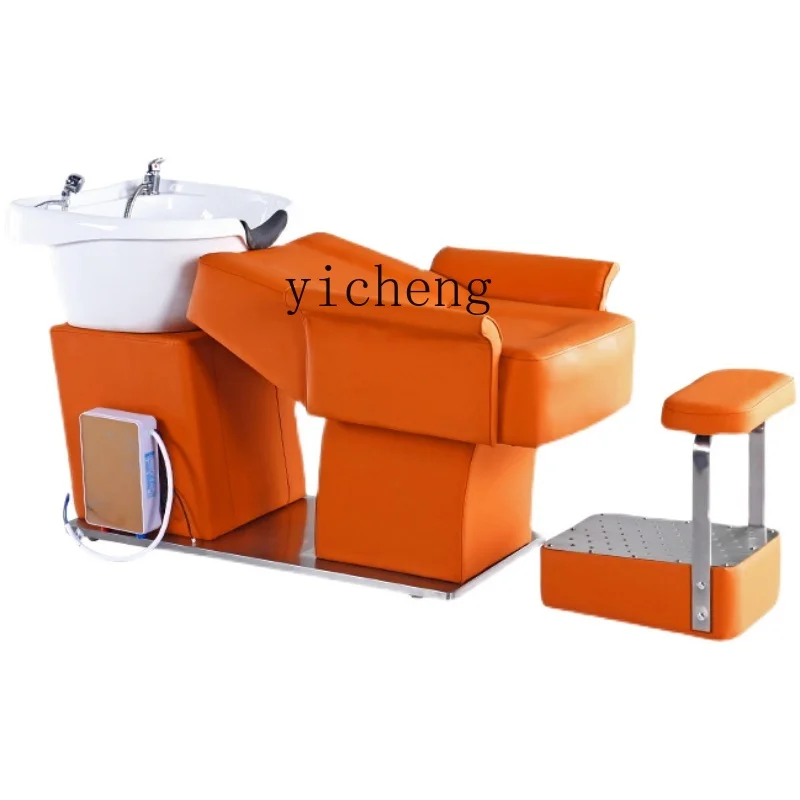 

XL Barber Shop Flushing Bed Stainless Steel Ceramic Basin Shampoo Chair Hair Saloon Dedicated