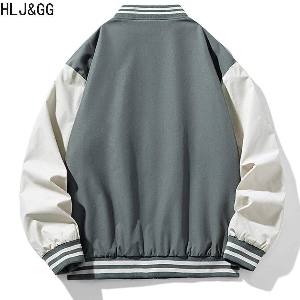 HLJ&GG Autumn Winter New Man's Bomber Jacket Classic Patchwork Jackets Coat Korean Style Fashion Stand Coller Tops Coat for Male