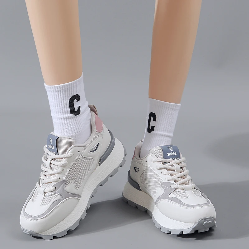 Women's Shoes 2024 Spring and Autumn New Retro Thick-soled Sneakers Versatile Thick-soled Colorful Street Casual Shoes