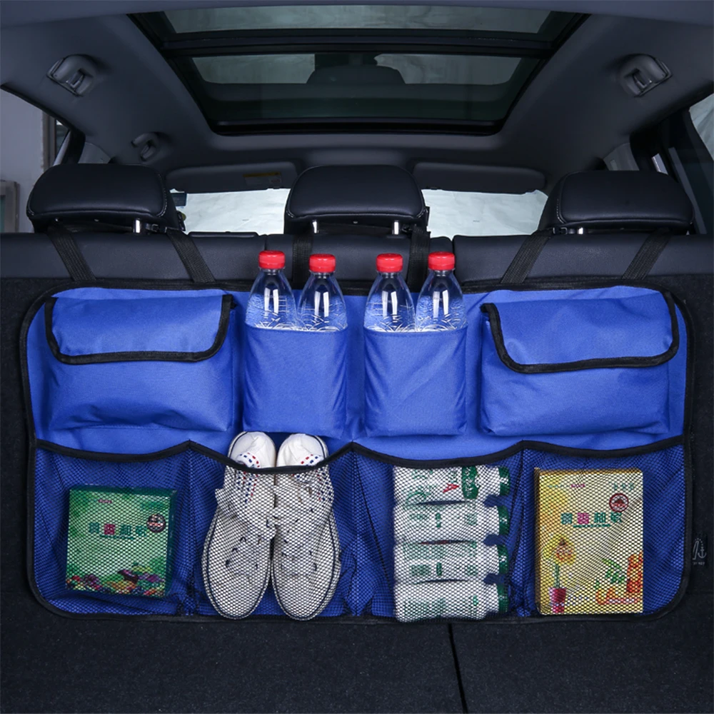 

Car Trunk Organizer Adjustable Backseat Storage Bag Net High Capacity Multi-use Oxford Automobile Seat Back Organizers Universal