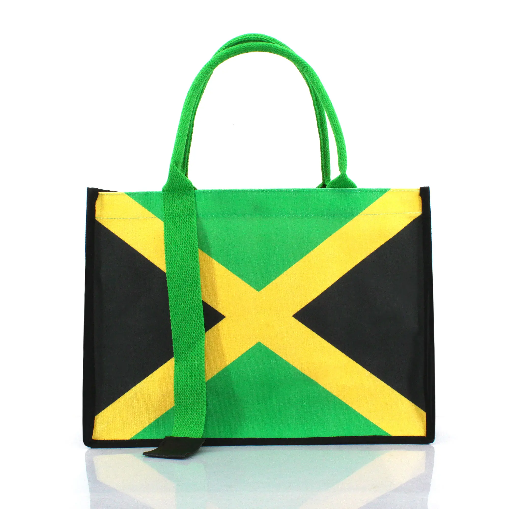 Women's Canvas Tote Bag Waterproof Ribbon Beach Bag Jamaican Reggae Party