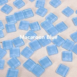 Handmade DIY Colored Crystal Ceramic Mosaic Tiles - 50 Piece Set for Decorative Wall Art and Crafts (Macaroon Blue)
