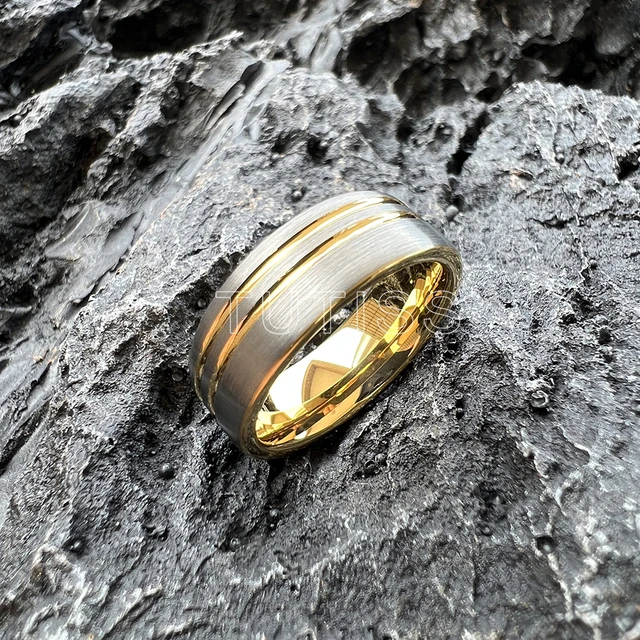 TUTISS-Bague plate en tungstène pour hommes et femmes, alliance