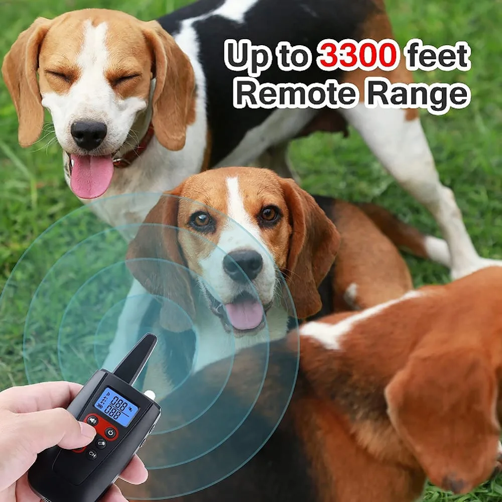 Pet Dog Training Collar Dog No Shock Collar Vibrating Dog Collar 3300ft Range IPX7 Waterproof Remote Training Collar Sound & Vibration Modes