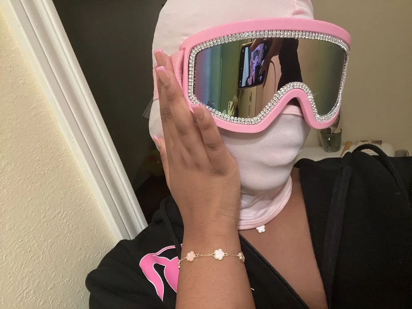 1 件 Pink Ski Goggles Cute Y2K Original Design Candy Color Features Matching Girls’ Favorite Pink Set Cos Protective Goggles Wit 2