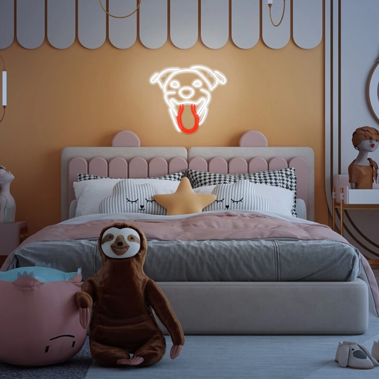 Description Picture 3 of itemCut Dog Neon Led Sign Wall Decor Puppy White Red LED Lights USB Powered Signs For Pet Shop Business Light Kids Room Decoration