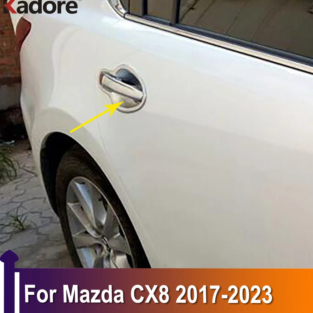 

For Mazda Cx-8 Cx8 2017 2018 2019 2020 2021 2022 2023 Chrome Side Door Handle Bowl Cover Trim Sticker Car Accessories