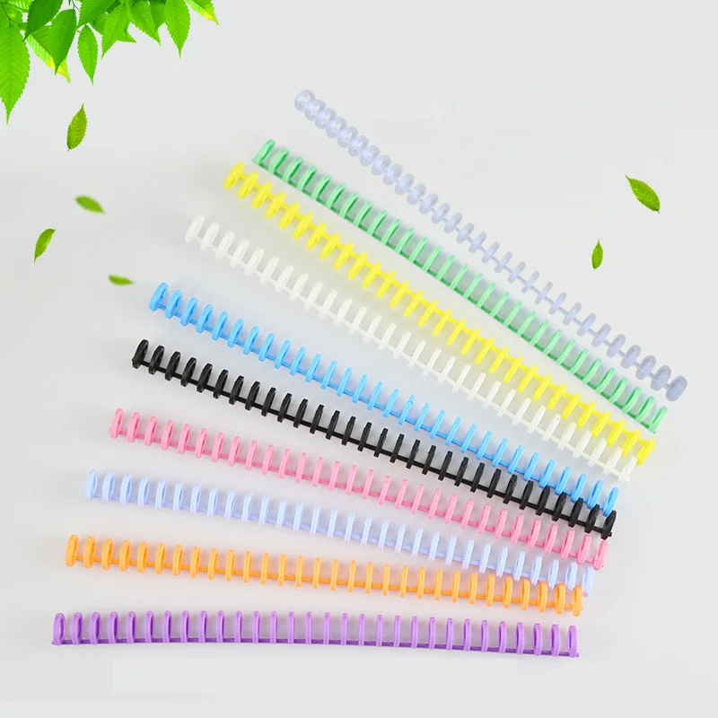 5pcs Loose-leaf Binding Strip Plastic A4 Loose-leaf Ring Binding Clip Rings 12mm Binder Office Accessories