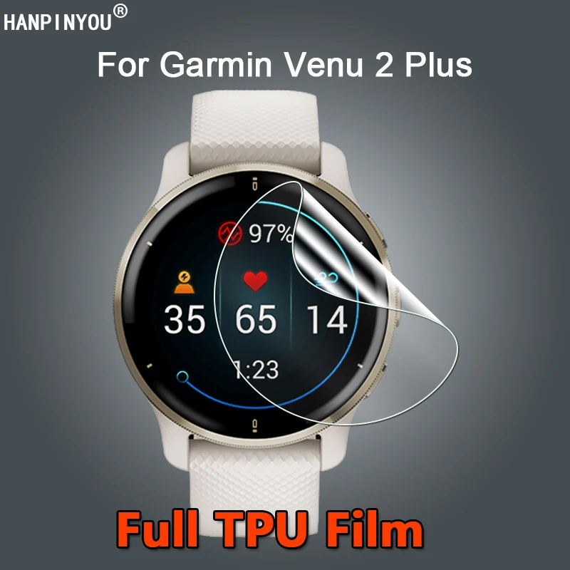 Per Garmin Venu 2 Plus 2S Smart Watch Ultra Clear Slim Antigraffio Soft Tpu Hydrogel Pellicola Salvaschermo-Vetro Non Temperato