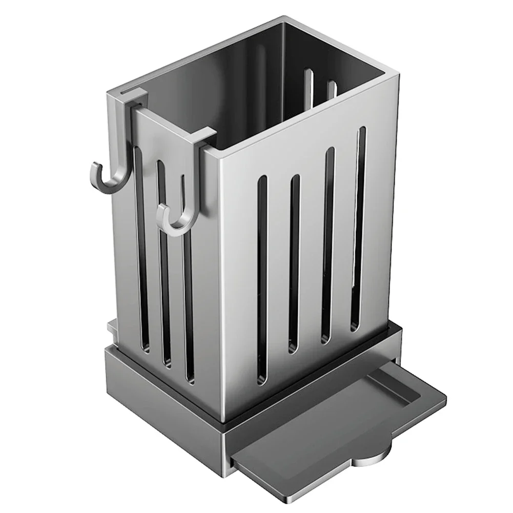 

Plastics Wall Mounted Kitchen Drying Rack Cutlery Holder With Drip Tray Chopsticks Holders Fork Chopsticks Storage Basket Rack